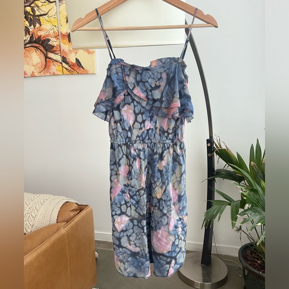 Aritzia Wilfred Watercolour Silk Emmanuel Dress